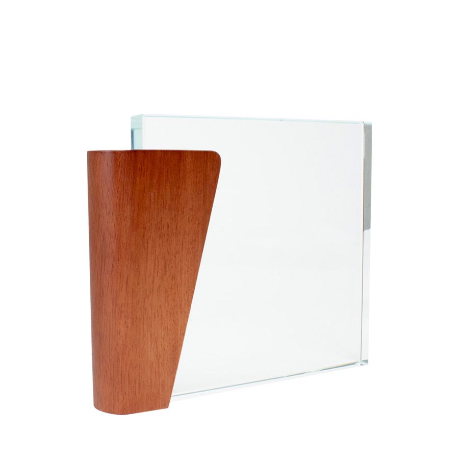 Trofeo Galvano de Madera y Cristal "Lewis" -[A81]d