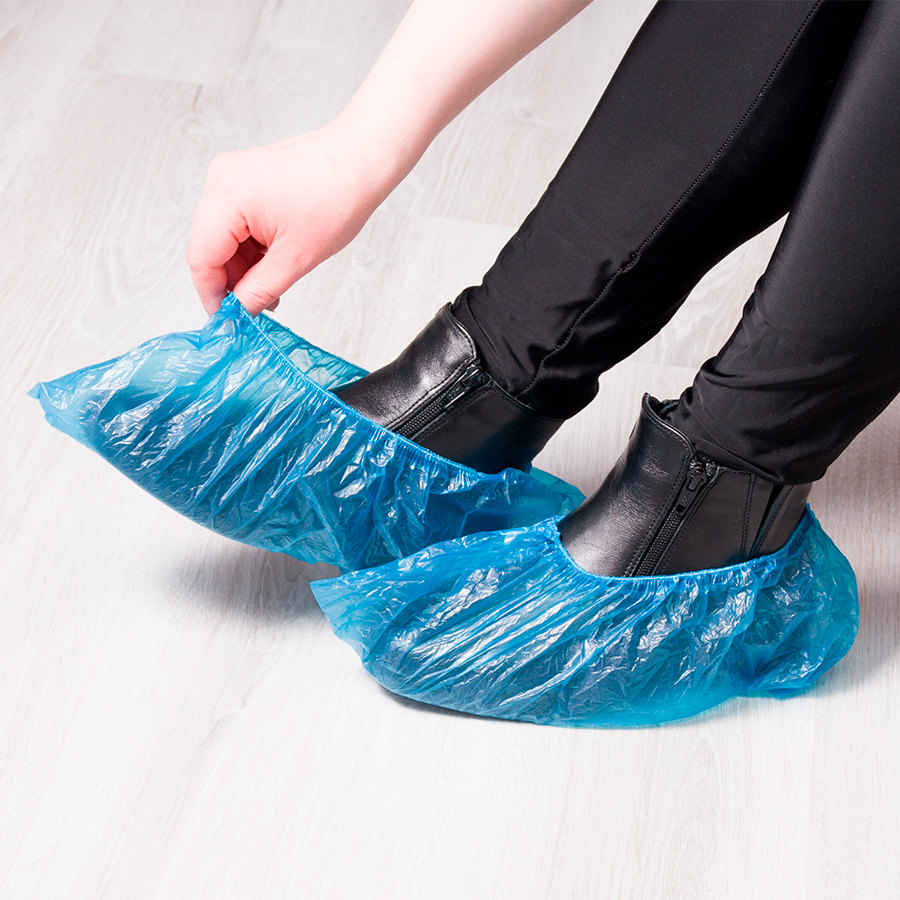 Set de 100 bolsas Cubre-Calzado de plástico PE -[R19]d