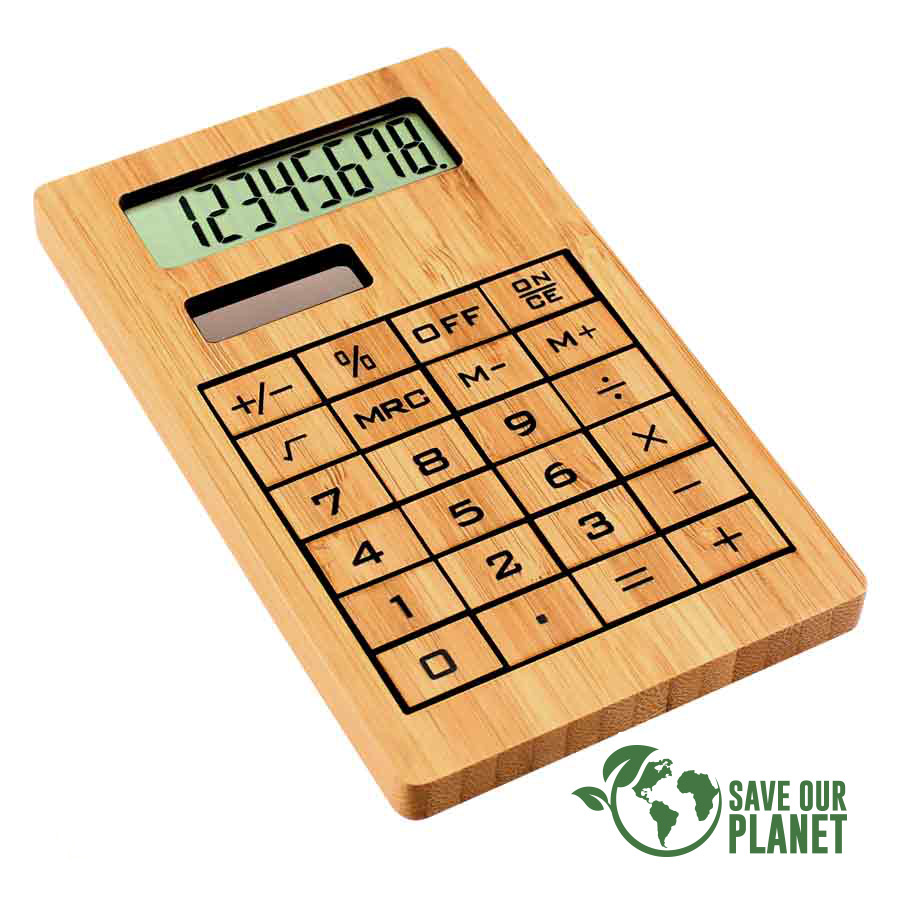 CALCULADORA SOLAR DE BAMBOO -[B54]d