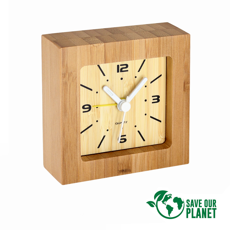 RELOJ DESPERTADOR DE BAMBOO -[B59]d