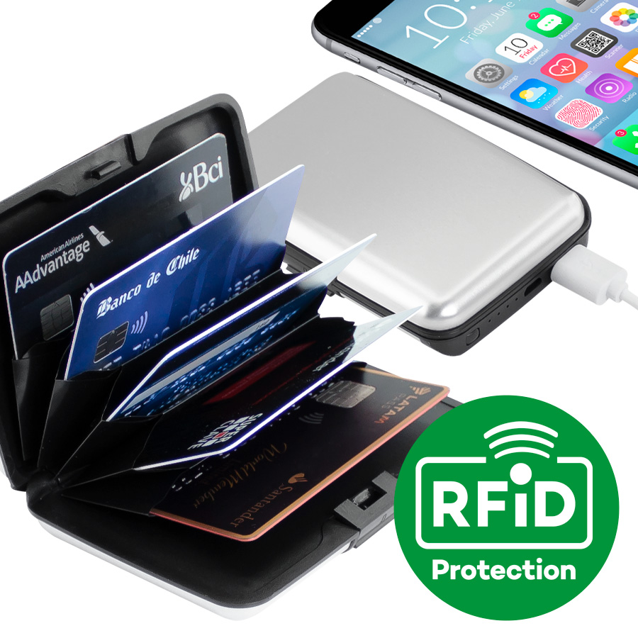 PORTA-TARJETAS ANTI-CLONACIÓN POWER BANK -[F11]d