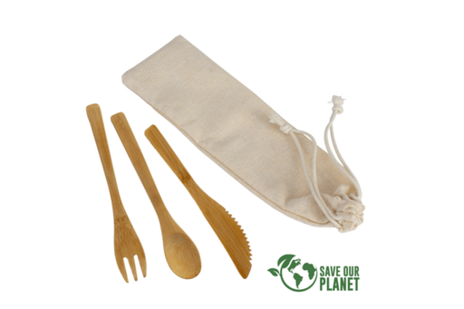 [E125-11] SET DE 3 CUBIERTOS DE BAMBOO -[E125]d