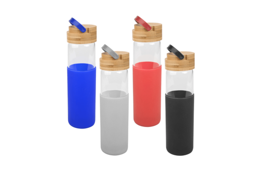 [M57] BOTELLA DE VIDRIO CON FUNDA DE SILICONA 600CC -[M57]d